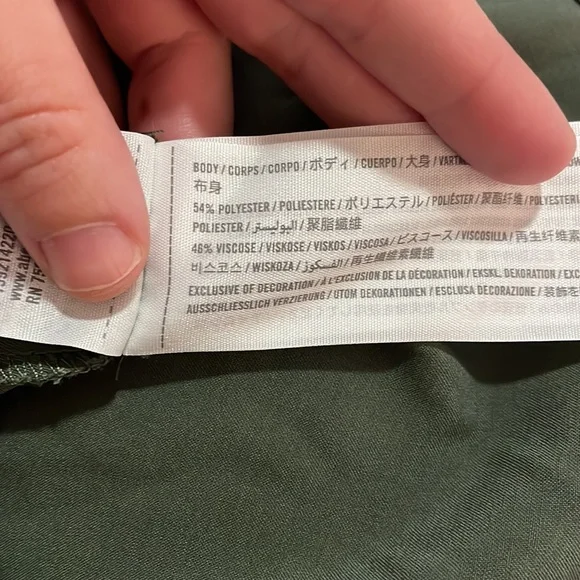 Abercrombie & Fitch Green Satin Long Sleeve Shirt Dress SZ XXS EUC - Picture 5 of 6